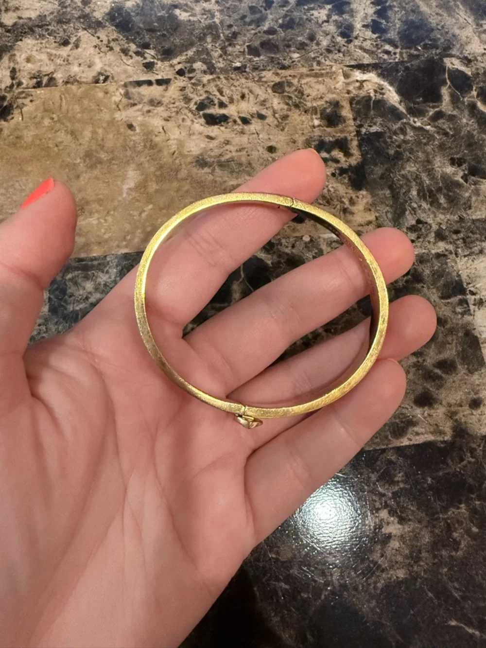 Kate Spade Everyday Spade Thin Enamel Hinge Bangle - Salmon Pink - Picture 3 of 9